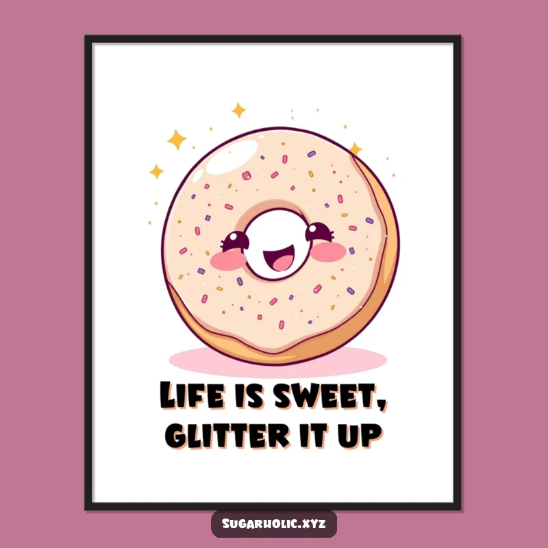 Funny Free Printable Wall Art: Sparkle Donut Sprinkle - Quirky Downloadable Decor