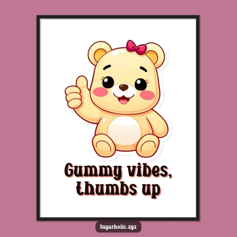 Funny Free Printable Wall Art: Gummy Bear Approval - Humorous Downloadable Decor