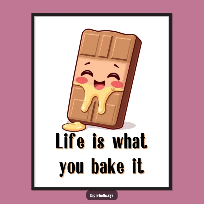 Free Printable Wall Art: Giggling Chocolate Bar - Funny Decor Downloadable Gift