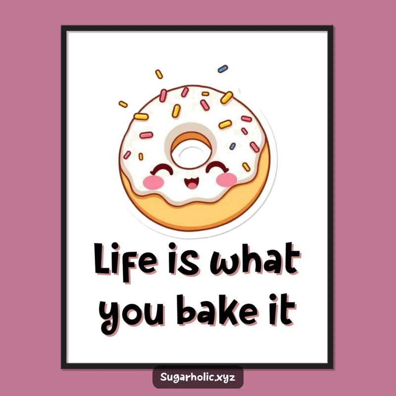 Funny Free Printable Wall Art: Surprised Donut Sprinkle Shower - Humorous Downloadable Decor