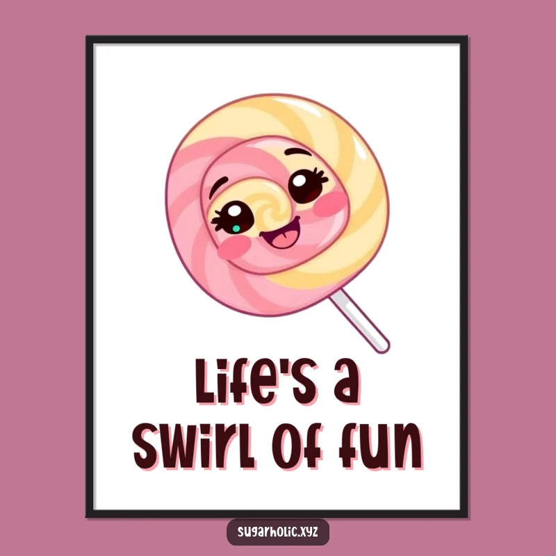 Funny Free Printable Lollipop Wall Art: Giggling Downloadable Decor