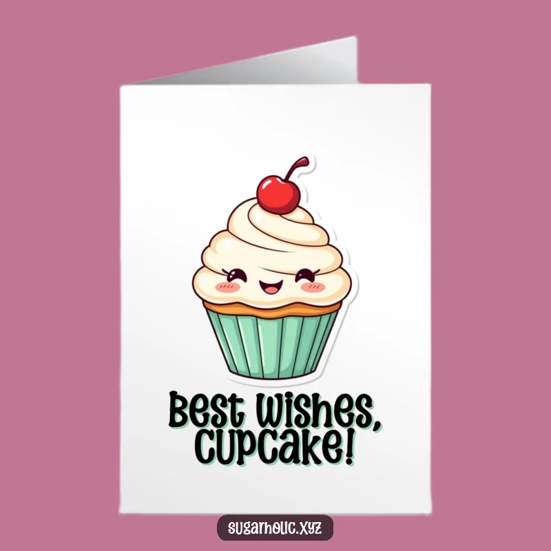 Free Printable Birthday Card: Cheerful Cupcake Mascot, Funny Downloadable Gift