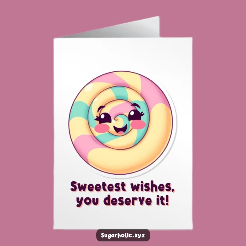 Free Printable Birthday Card: Funny Candy Swirl Delights, Perfect Downloadable Gift!