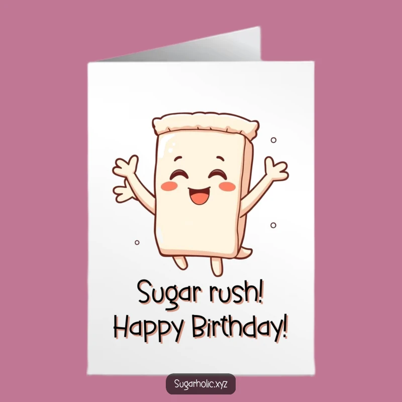 Free Printable Sugar Packet Birthday Card - Funny Jumping Downloadable Gift