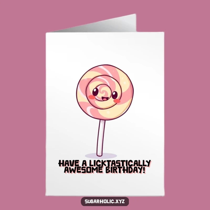 Free Printable Lollipop Birthday Card: Giggling Cartwheel Fun for a Hilarious Birthday!