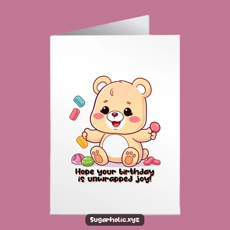 Free Printable Gummy Bear Birthday Card: Hilarious Juggling Candy Fun Downloadable Gift