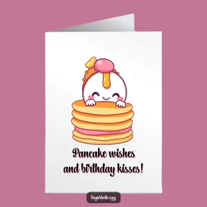 Free Printable Birthday Card: Candy Pancake Peek - Funny Downloadable Gift