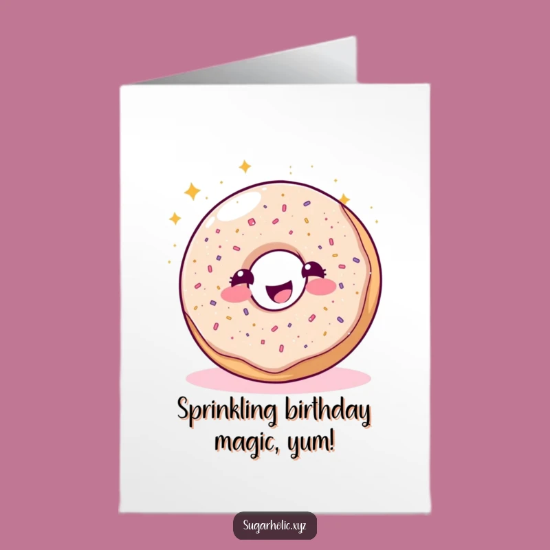 Free Printable Funny Birthday Card: Sparkle Donut Glitter - Hilarious Downloadable Celebration
