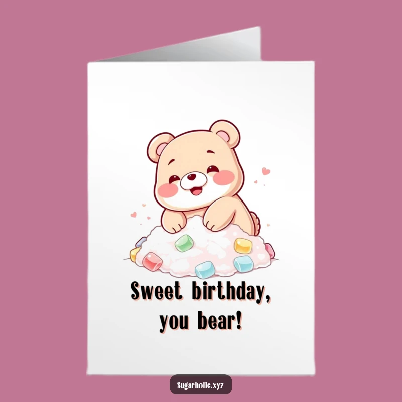 Free Printable Birthday Card: Gummy Bear Sugar Dive, Fun Downloadable Gift