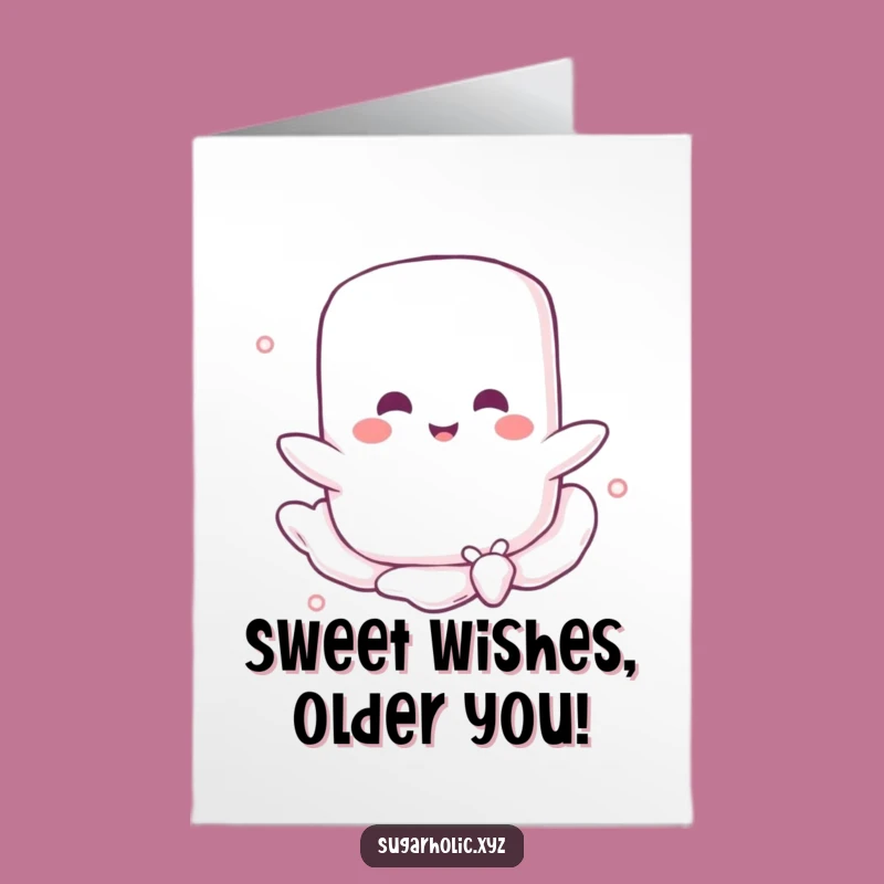 Free Printable Marshmallow Birthday Card: Funny Downloadable Gift for Sweet Celebrations