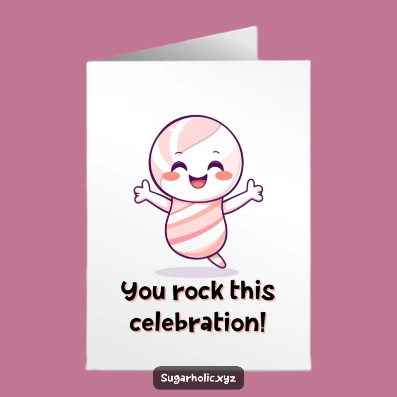 Free Printable Congrats Card: Candy Cane Shimmy - Joyful Downloadable Gift