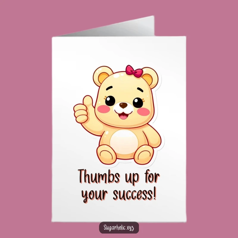 Free Printable Congrats Card: Funny Gummy Bear Thumbs Up - Downloadable Praise