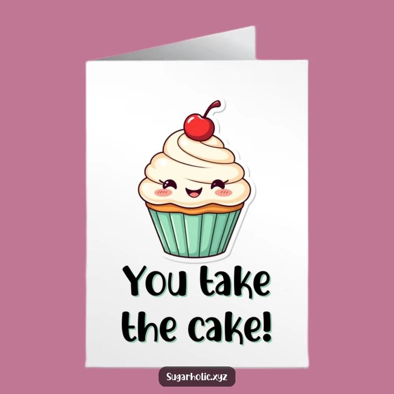 Free Printable Congrats Card: Jubilant Cupcake, Funny Downloadable Achievement Gift