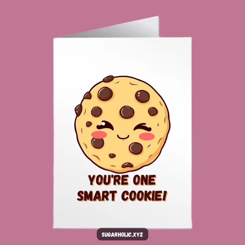 Free Printable Congrats Card: Winking Cookie Funny Downloadable Gift