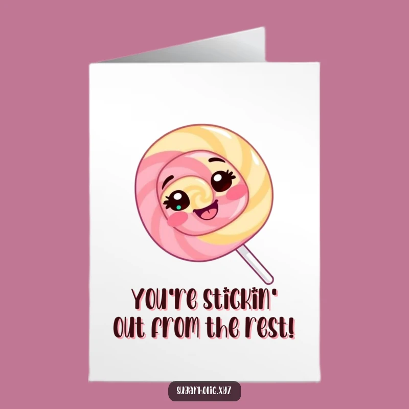 Free Printable Congratulations Lollipop Card: Spinning with Joyful Humor