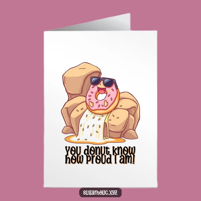 Free Printable Donut Congrats Card: Sunglasses Donut Waterfall Slide for Your Big Win!