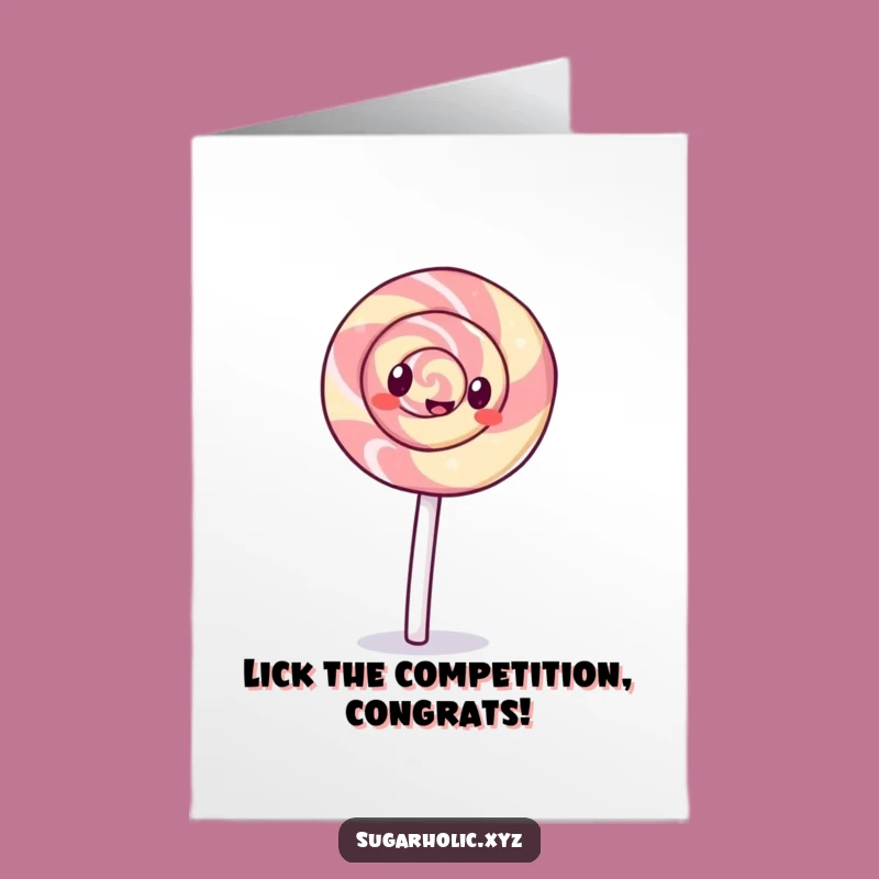 Free Printable Lollipop Congrats Card: Giggling Cartwheel for Your Big Win!