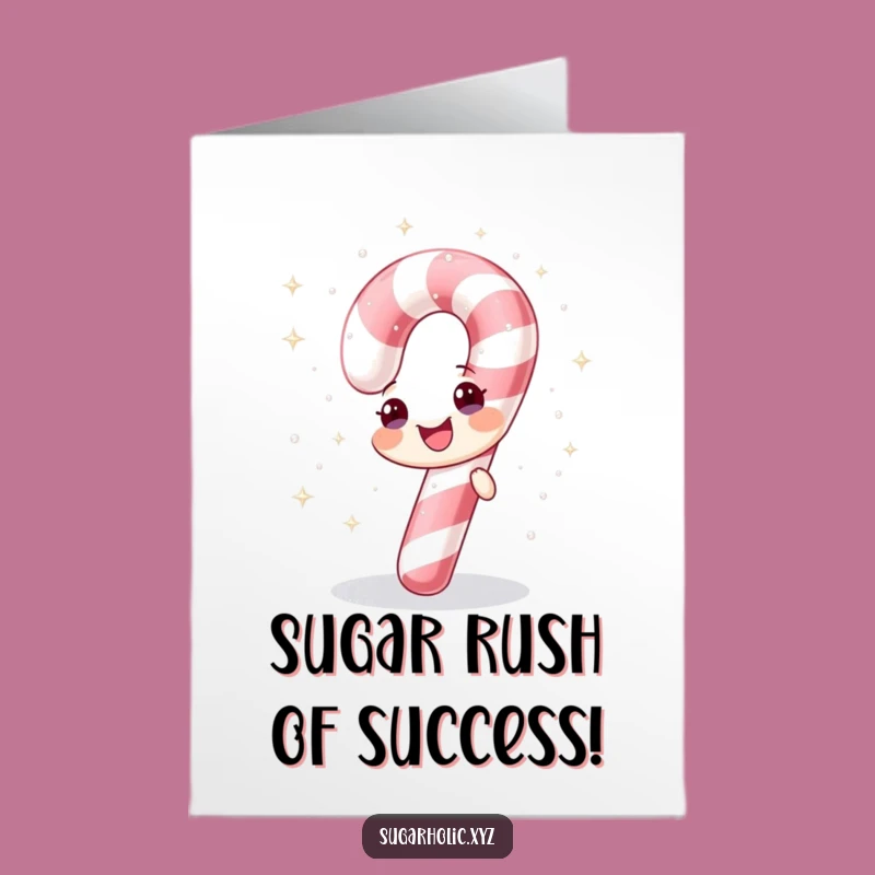 Sparkling Candy Cane Free Printable Congrats Card: Festive Downloadable Celebration