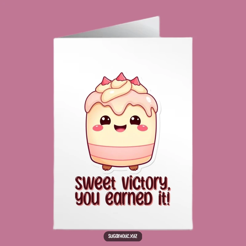 Funny Free Printable Congrats Card: Delightful Cake Character - Sweet Downloadable Celebration