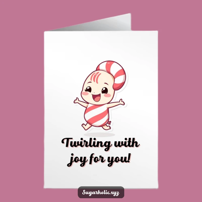 Free Printable Funny Congrats Card: Candy Cane Spin Triumph - Downloadable Celebration