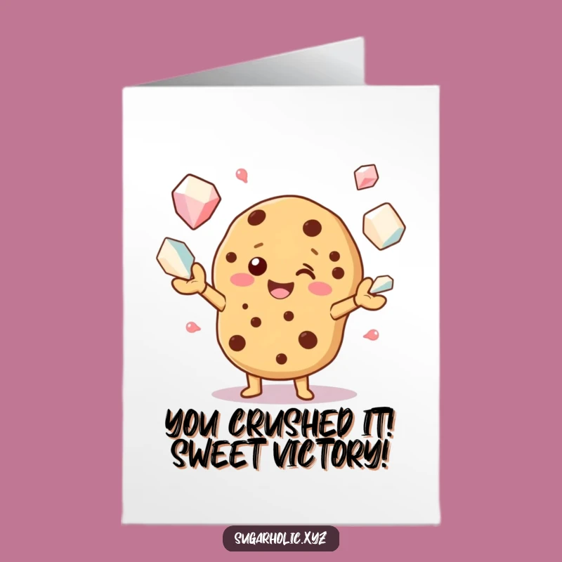Free Printable Congrats Card: Juggling Cookie's Sweet Success - Funny Downloadable Gift