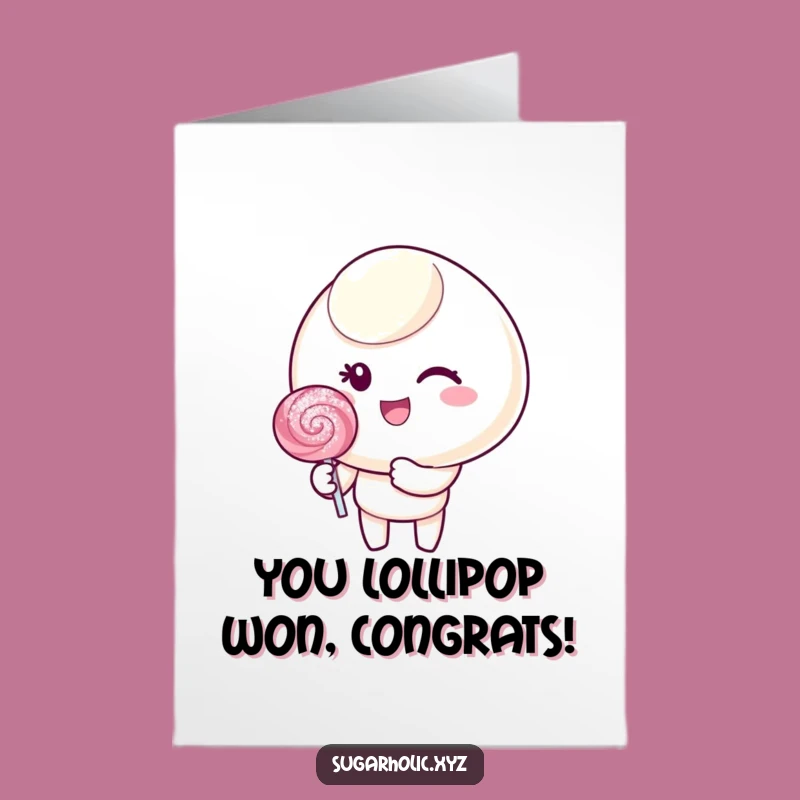 Free Printable Congrats Card: Winking Candy Lollipop - Funny Downloadable Gift