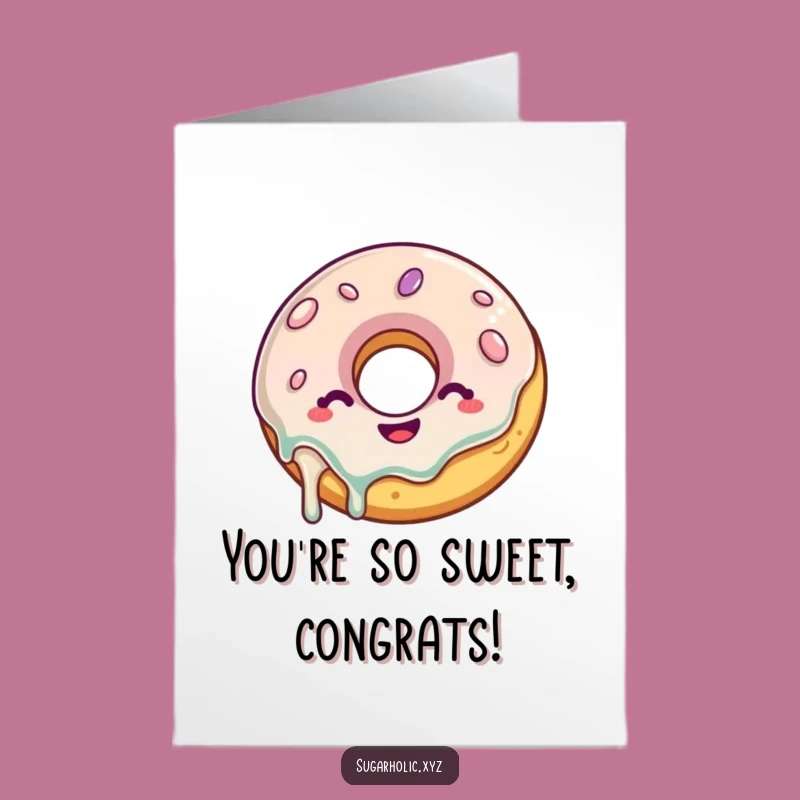 Free Printable Congratulations Donut Card: Wiggling with Delight Downloadable
