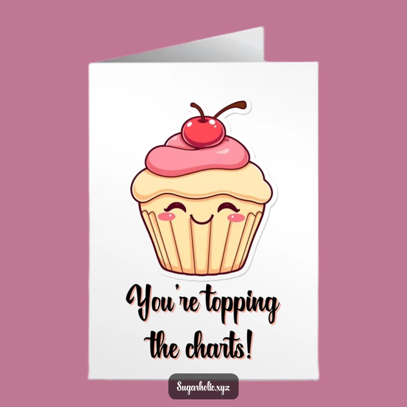 Free Printable Congrats Card: Bouncing Cupcake Fun Funny Downloadable Gift