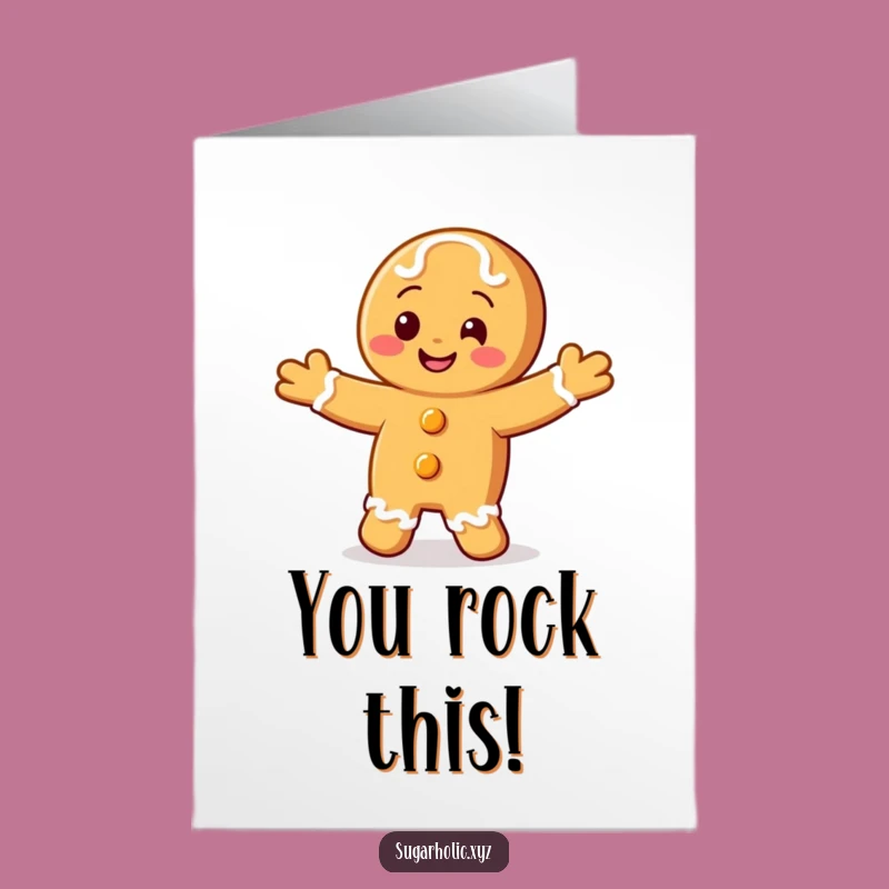 Free Printable Congrats Card: Jigging Gingerbread Man, Funny Downloadable Achievement Gift
