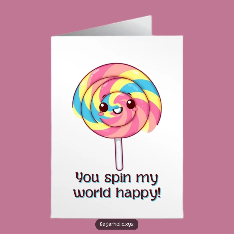 Free Printable Congrats Card: Spinning Lollipop, Dynamic Downloadable Gift