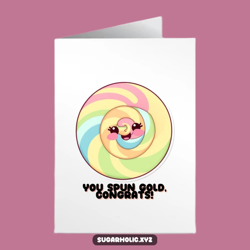 Free Printable Congrats Card: Cheerful Candy Swirl for Sweet Victories
