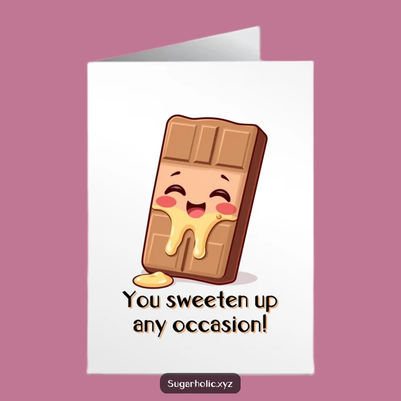 Free Printable Congratulations Card: Giggling Chocolate Bar - Sweet Downloadable Gift