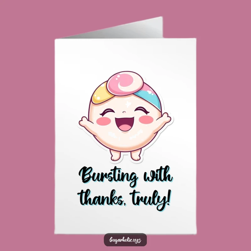 Free Printable Thank You Card: Joyful Candy Burst - Funny Downloadable Gift