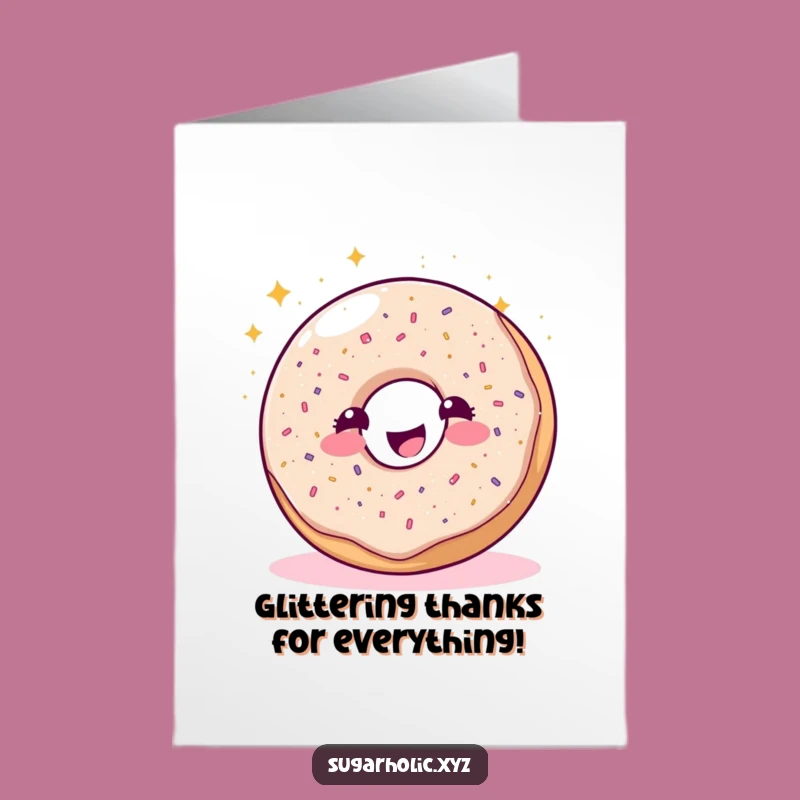 Free Printable Funny Thank You Card: Sparkle Donut Gratitude - Downloadable Appreciation
