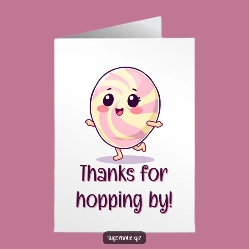 Free Printable Gumdrop Hop Thank You Card: Funny Downloadable Gift