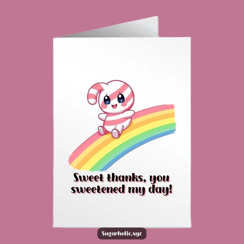 Free Printable Thank You Card: Candy Cane's Rainbow Slide Thanks!