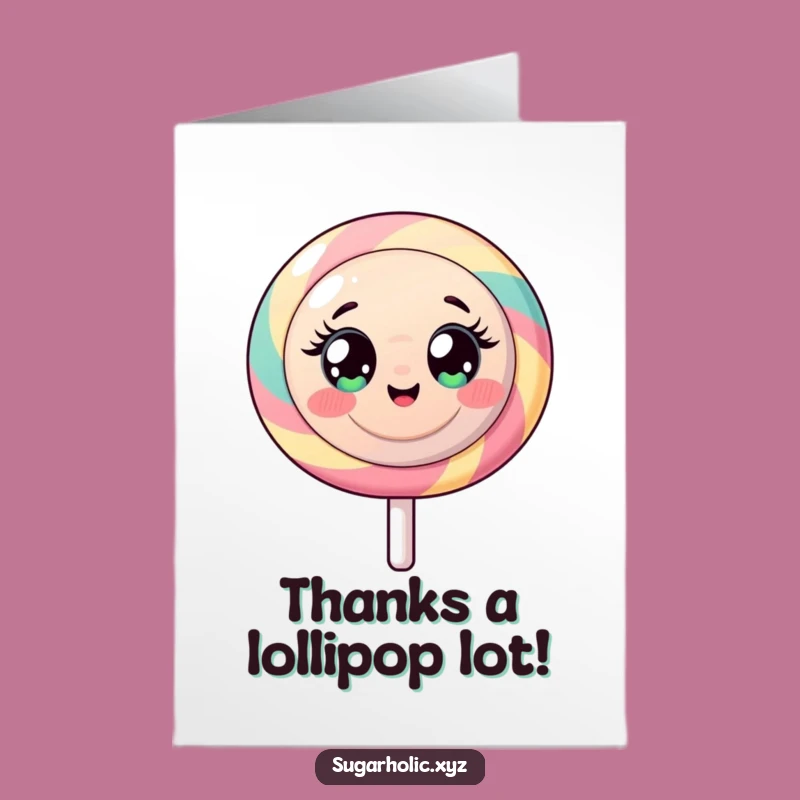 Free Printable Thank You Card: Energetic Lollipop, Funny Downloadable Appreciation Gift