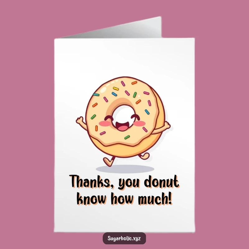 Free Printable Thank You Card: Hopping Donut Sprinkles Downloadable Sweetness