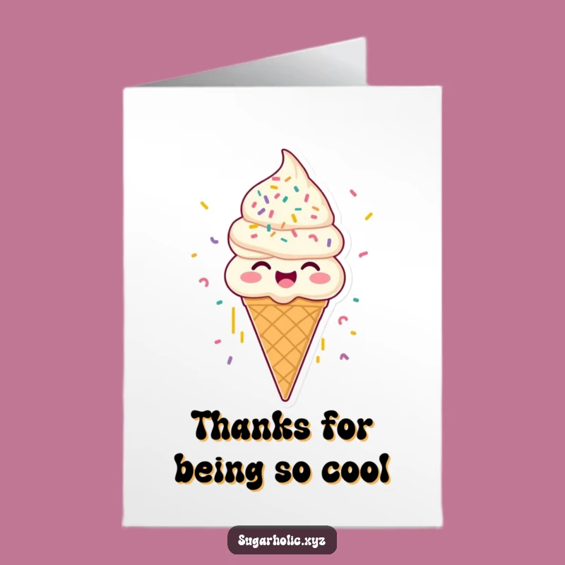 Free Printable Thank You Card: Ice Cream Cone Thanks - Fun Downloadable Gift