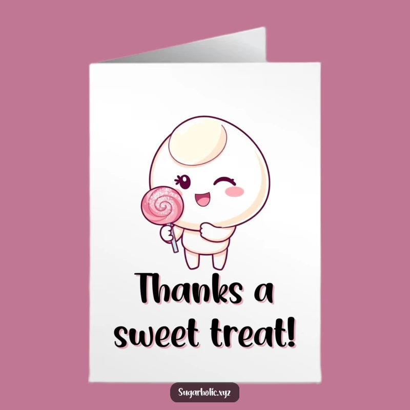 Free Printable Thank You Card: Winking Candy Lollipop - Funny Downloadable Gift
