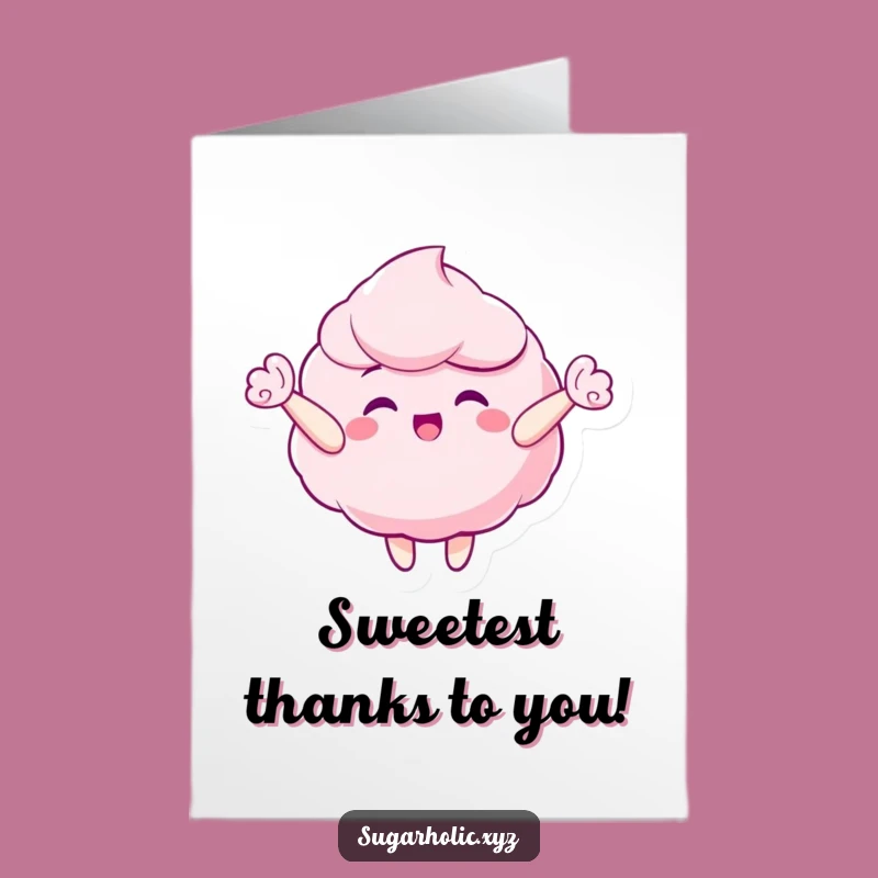 Free Printable Thank You Card: Candy Floss Bliss - Sweet DIY Downloadable Gift