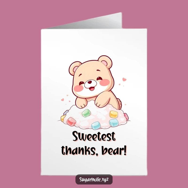 Thank You Free Printable Card: Gummy Bear Sugar Dive, Sweet Downloadable Gratitude