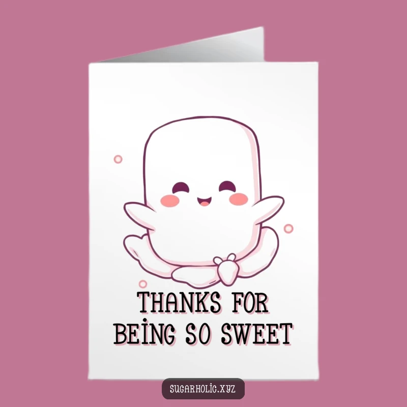 Free Printable Marshmallow Thank You Card: Sweetly Funny Downloadable Gift