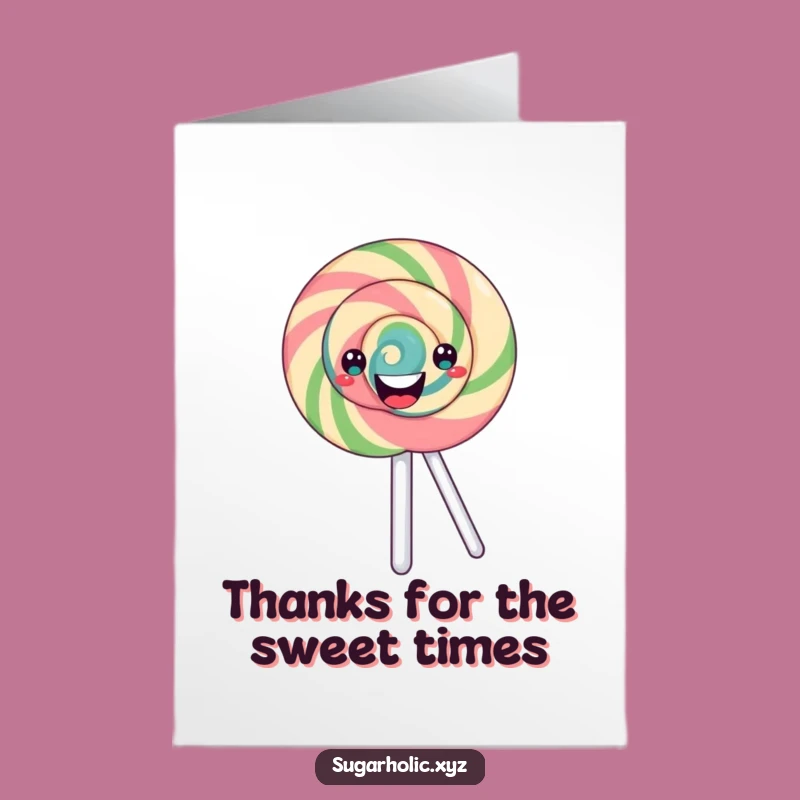 Free Printable Thank You Card: Spinning Lollipop Gratitude, Downloadable Sweet Thanks