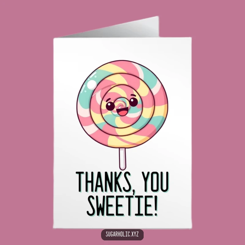 Free Printable Thank You: Spinning Lollipop Sweet Thanks Downloadable Gift