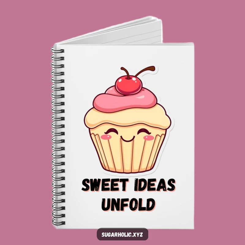 Funny Bouncing Cupcake Notebook: Jot Down Sweet Ideas, Cherry Delight, Perfect Funny Gift for Notes