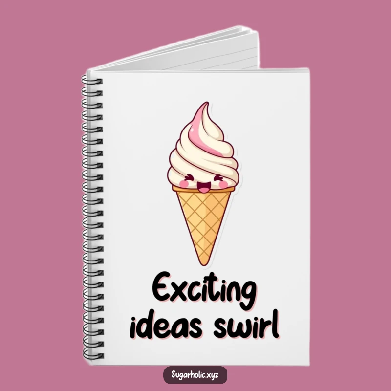 Funny Jubilant Ice Cream Notebook: Jot Down Ideas, Swirls of Joy, Perfect Funny Gift for Notes