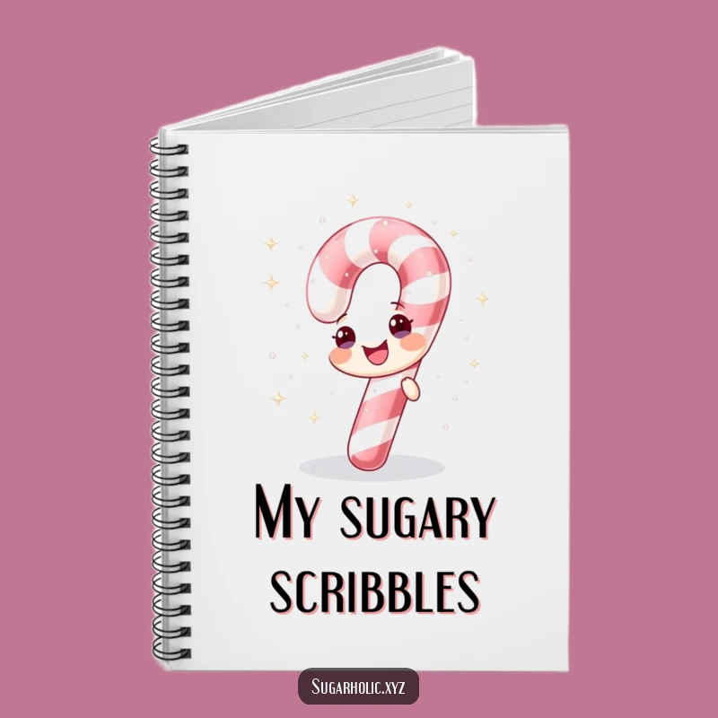 Funny Sparkle Candy Cane Notebook - Jot Down Festive Ideas!