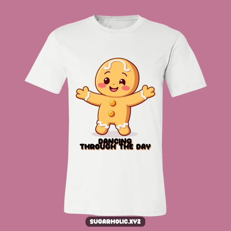 Funny Gingerbread T-Shirt: Happy Jig Character Spreading Holiday Joy