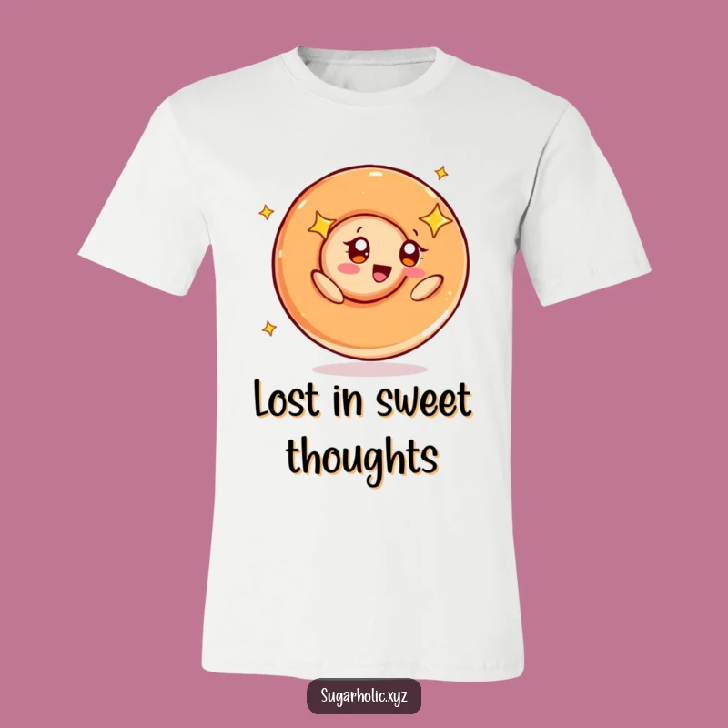 Funny Caramel Swirl Starry Eyes T-Shirt: Comical Dessert Apparel for a Joyful Look